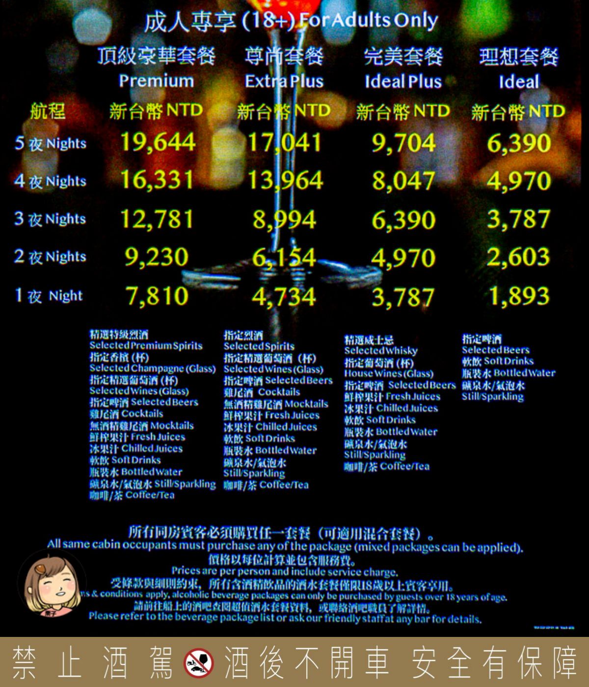 麗星郵輪酒精攻略,啤酒套餐、酒類暢飲方案全解析! 麗星郵輪酒精攻略,啤酒套餐、酒類暢飲方案全解析!
