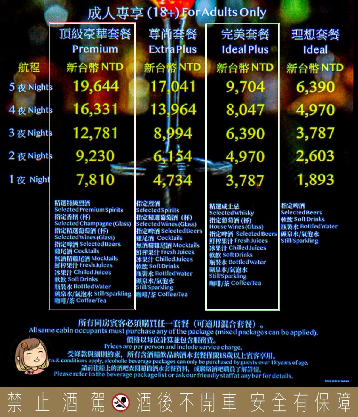 麗星郵輪酒精攻略,啤酒套餐、酒類暢飲方案全解析! 麗星郵輪酒精攻略,啤酒套餐、酒類暢飲方案全解析!