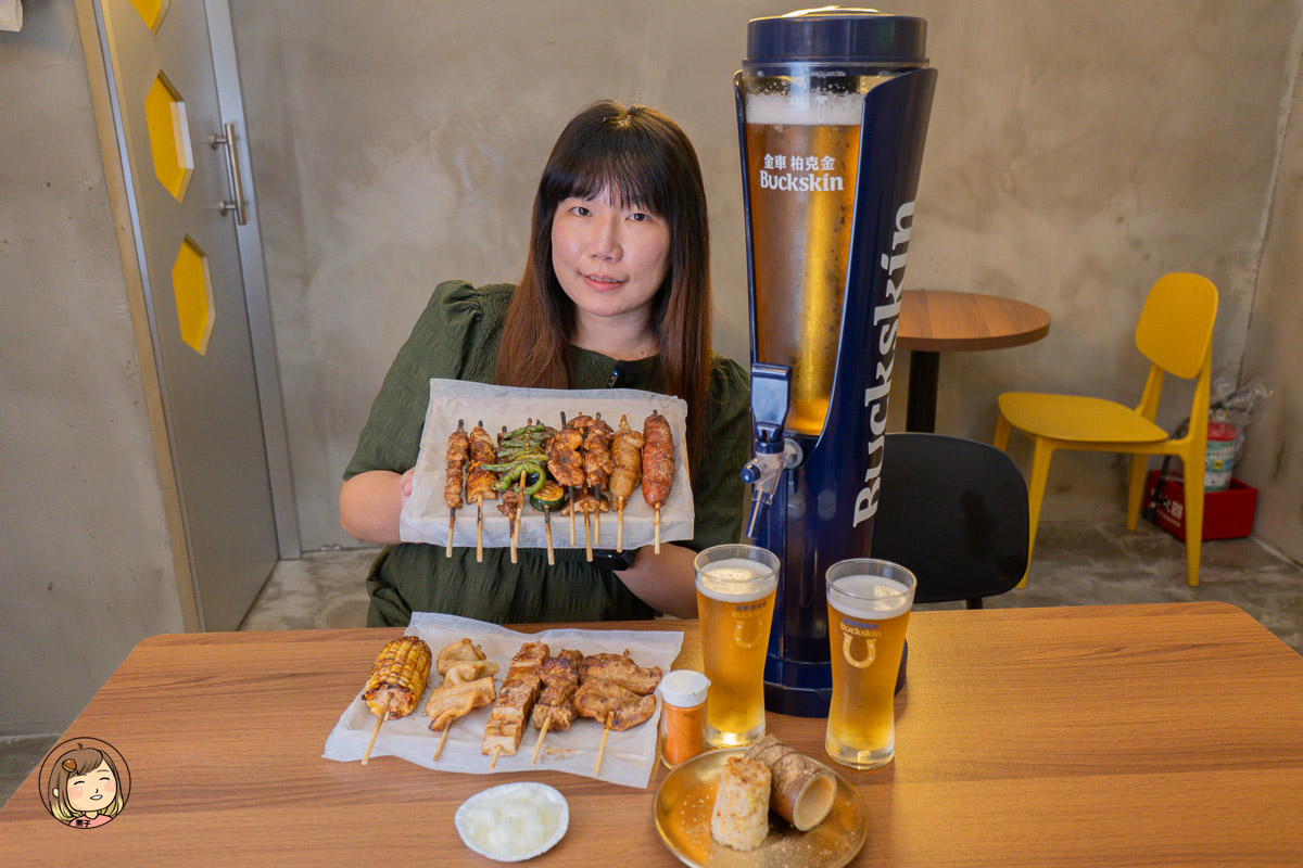 蜜醬燒烤逢甲店｜蜂蜜風味串燒、平價美食、啤酒柱暢快開喝！逢甲夜市聚餐推薦